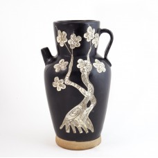 1241 Jizhou-Ware black glaze carved plum water jar
